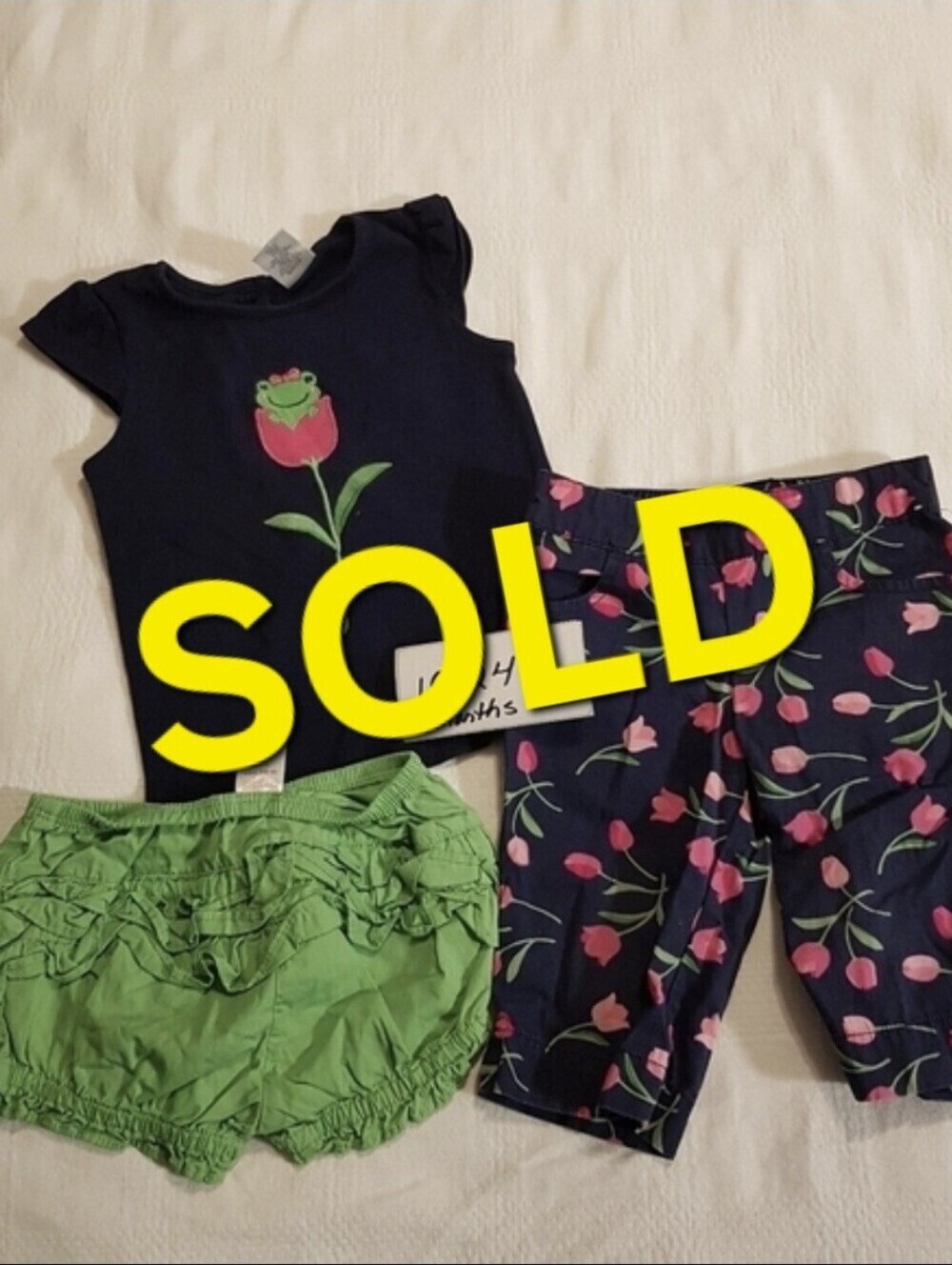 Gymboree girls 18-24 months tulip line 3 piece set shorts pants shirt